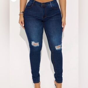 Classic Blue Distressed Women Jeans